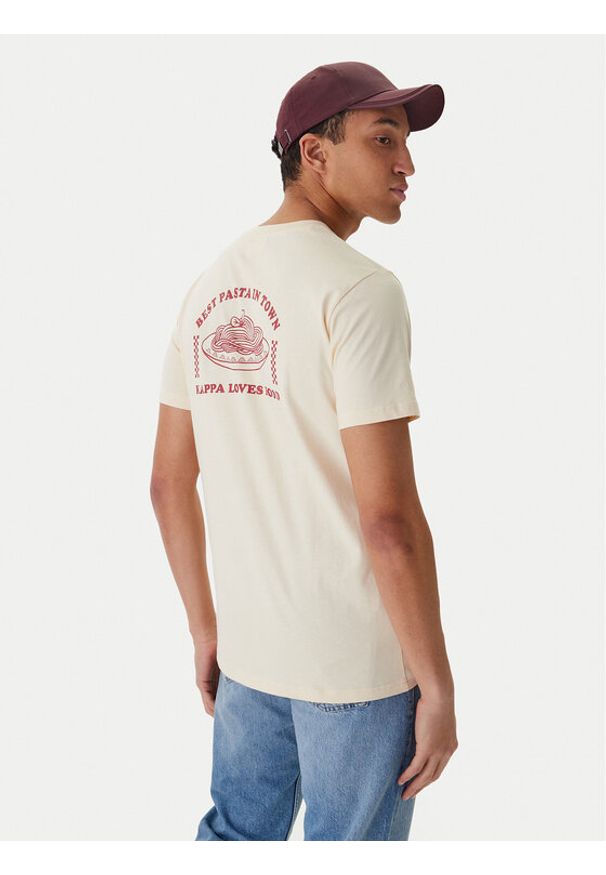 Kappa T-Shirt 37276IW Beżowy Regular Fit. Kolor: beżowy. Materiał: bawełna