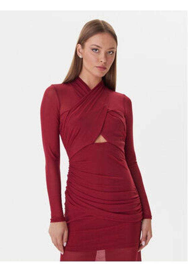 BARDOT - Bardot Sukienka wieczorowa Veria 59987DB Bordowy Regular Fit. Kolor: czerwony. Materiał: syntetyk. Styl: wizytowy