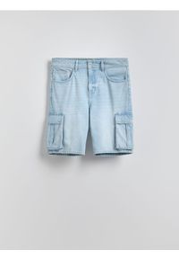 Reserved - Jeansowe szorty cargo - niebieski. Kolor: niebieski. Materiał: jeans