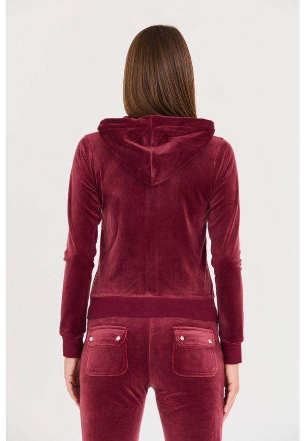 Juicy Couture - JUICY COUTURE Bordowa damska bluza Robertson Hoodie, Rozmiar S. Kolor: czerwony