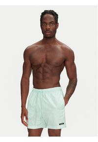 Calvin Klein Swimwear Szorty kąpielowe KM0KM01111 Zielony Regular Fit. Kolor: zielony. Materiał: syntetyk
