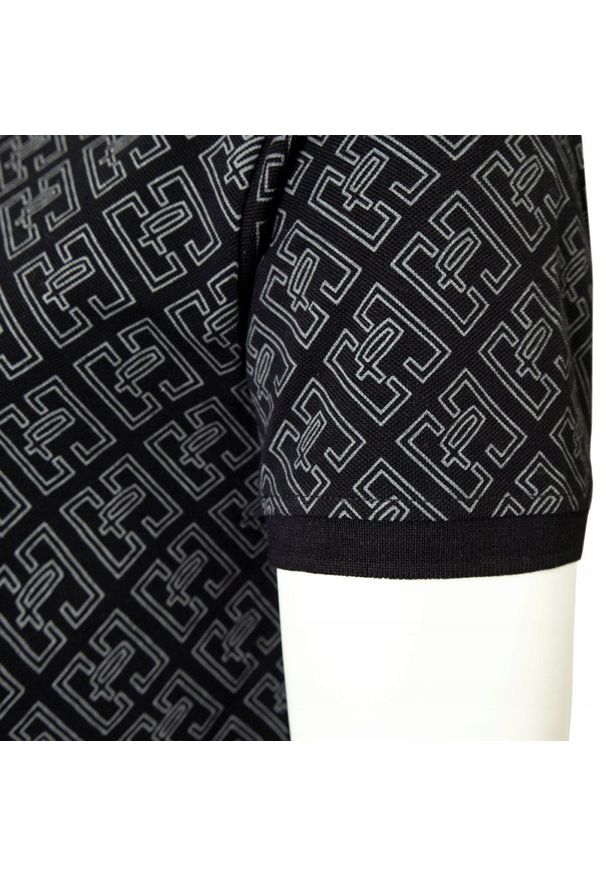 Bawełniana, Męska Koszulka Polo - Pako Jeans - Czarna, Wzór. Okazja: na co dzień. Typ kołnierza: polo. Kolor: czarny. Materiał: bawełna. Styl: casual