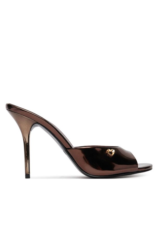 Love Moschino - LOVE MOSCHINO Klapki JA28209G0OJE0203 Czarny. Kolor: czarny. Materiał: skóra