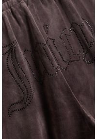 Juicy Couture - JUICY COUTURE Czekoladowe spodnie dresowe damskie z cyrkoniami Tina, Rozmiar S. Kolor: brązowy. Materiał: dresówka #4