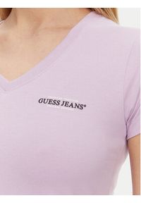 Guess Jeans T-Shirt W4YI23 J1314 Fioletowy Slim Fit. Kolor: fioletowy. Materiał: bawełna #3