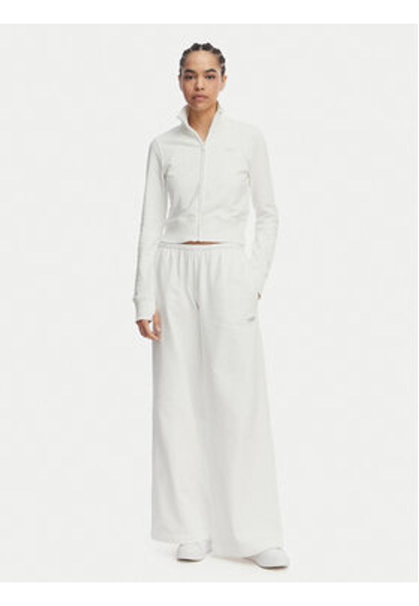 Tommy Jeans Spodnie dresowe Metallic Logo DW0DW22735 Biały Wide Leg. Kolor: biały. Materiał: bawełna