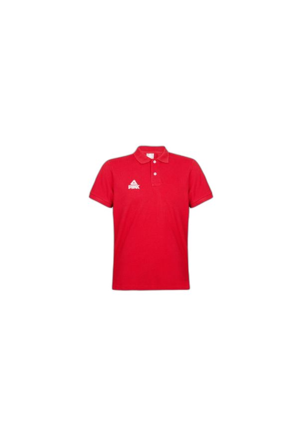 PEAK - Bawełniana koszulka polo Peak 2024. Typ kołnierza: polo. Kolor: czerwony. Materiał: bawełna