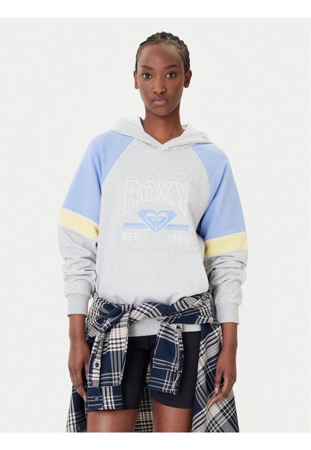 Roxy Bluza Essential Energy Blockd ERJFT04937 Szary Regular Fit. Kolor: szary. Materiał: bawełna