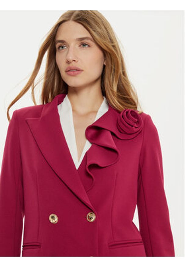 Rinascimento Marynarka CFC0121326003 Bordowy Regular Fit. Kolor: czerwony. Materiał: syntetyk