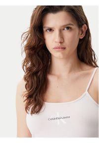 Calvin Klein Jeans Top Monologo J20J223105 Różowy Slim Fit. Kolor: różowy. Materiał: bawełna #3