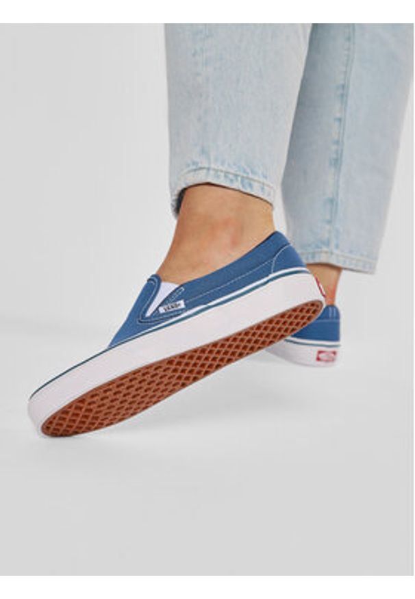 Vans Tenisówki Classic Slip-On VN-0ENVY Granatowy. Zapięcie: bez zapięcia. Kolor: niebieski. Materiał: materiał