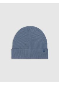 4f - Czapka beanie dziecięca - granatowa. Kolor: niebieski. Materiał: bawełna, dzianina, materiał. Sezon: wiosna. Styl: sportowy, casual, klasyczny