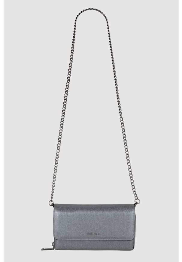 Valentino by Mario Valentino - VALENTINO Srebrny portfel na łańcuszku Kalua Pochette. Kolor: srebrny