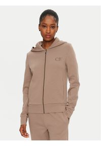 Calvin Klein Bluza Satin K20K207955 Beżowy Regular Fit. Kolor: beżowy. Materiał: syntetyk, bawełna