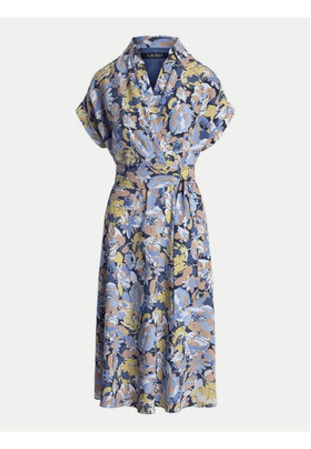 Lauren Ralph Lauren - LAUREN RALPH LAUREN Sukienka codzienna 250963461001 Niebieski Regular Fit. Okazja: na co dzień. Kolor: niebieski. Materiał: syntetyk. Typ sukienki: proste. Styl: casual