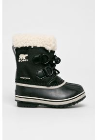 sorel - Sorel - Śniegowce Childrens Yoot Pac. Nosek buta: okrągły. Kolor: czarny. Materiał: guma