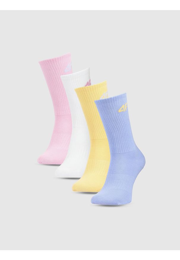 4f - 4F Skarpetki casual za kostkę (4-pack) dziewczęce - multikolor 38-40. Kolor: wielokolorowy. Materiał: włókno, materiał, poliamid, bawełna