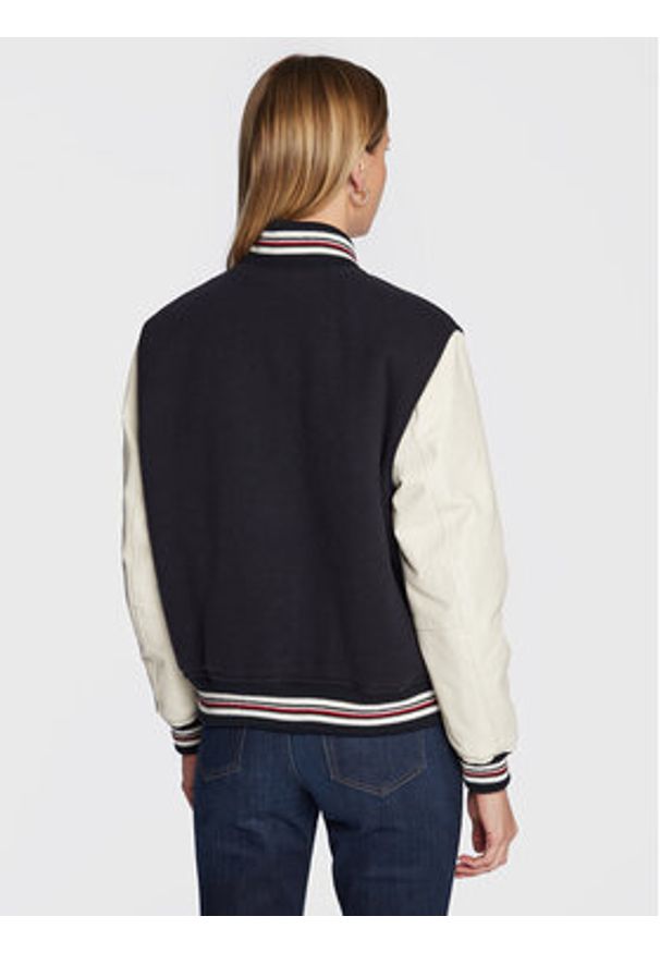 TOMMY HILFIGER - Tommy Hilfiger Kurtka bomber Blend WW0WW37308 Granatowy Regular Fit. Kolor: niebieski. Materiał: wełna
