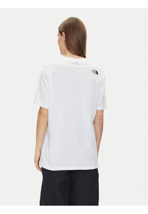 The North Face T-Shirt NF0A87NQFN41 Biały Oversize. Kolor: biały. Materiał: bawełna