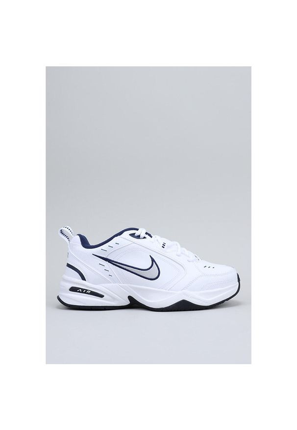 Buty do chodzenia męskie Nike Air Monarch IV. Zapięcie: sznurówki. Kolor: biały, niebieski, wielokolorowy. Materiał: skóra, materiał. Szerokość cholewki: normalna. Sport: turystyka piesza