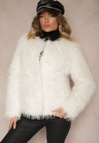 Renee - Jasnobeżowa Kurtka Futerko z Wsuwanymi Kieszeniami Esalonia. Okazja: na co dzień. Kolor: beżowy. Materiał: futro. Styl: wizytowy, elegancki, casual #5