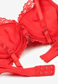 Renee - Czerwony Biustonosz Push-Up Ozdobiony Koronką z Odpinanymi Regulowanymi Ramiączkami Oanessa. Kolor: czerwony. Materiał: koronka. Rodzaj stanika: odpinane ramiączka, push-up. Wzór: aplikacja, koronka #3
