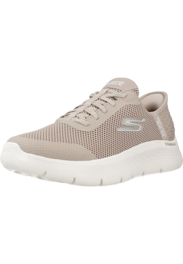 skechers - Buty SKECHERS GO WALK FLEX GRAND ENTRY Brązowy. Kolor: brązowy. Materiał: materiał, syntetyk, tkanina. Model: Skechers Sport. Sport: turystyka piesza