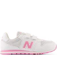 Buty dziecięce New Balance PV500QP1 – białe. Okazja: na uczelnię. Zapięcie: rzepy. Kolor: biały. Materiał: syntetyk, skóra, materiał. Szerokość cholewki: normalna. Sport: turystyka piesza