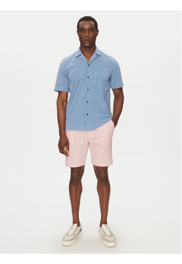 BOSS Szorty materiałowe 50536863 Różowy Tapered Fit. Kolor: różowy. Materiał: len