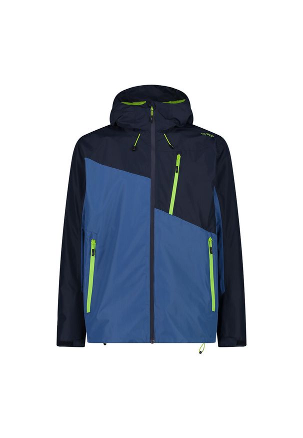 Kurtka przeciwdeszczowa z kapturem CMP. Typ kołnierza: kaptur. Kolor: niebieski. Sport: turystyka piesza