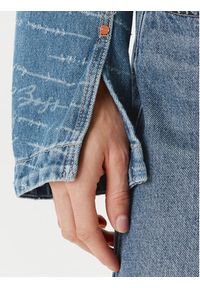 BOSS Kurtka jeansowa 50542426 Niebieski Slim Fit. Kolor: niebieski. Materiał: bawełna