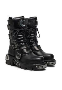 NEW ROCK Glany M-373LUNA-S1 Czarny. Kolor: czarny. Materiał: skóra. Styl: rockowy #4