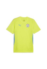 Puma - Męska koszulka treningowa Manchester City PUMA Yellow Glow Magic Blue. Kolor: wielokolorowy, niebieski, żółty. Sport: fitness