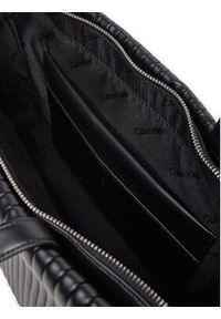 Calvin Klein Torebka Mini Line Quilt Medium Shopper K60K613077 Czarny. Kolor: czarny. Materiał: skórzane #5