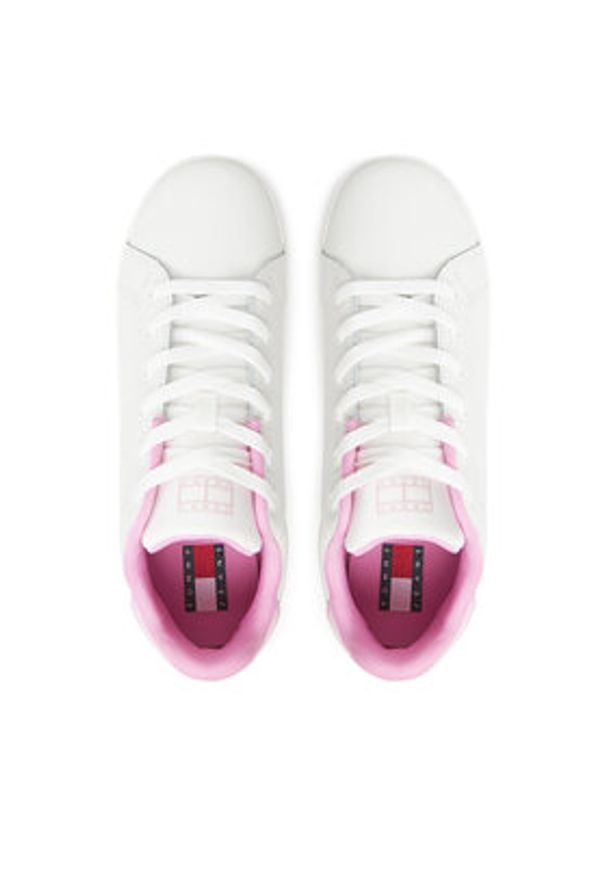 Tommy Jeans Sneakersy Tjw Flatform Patent Sneaker EN0EN02864 Écru. Materiał: skóra