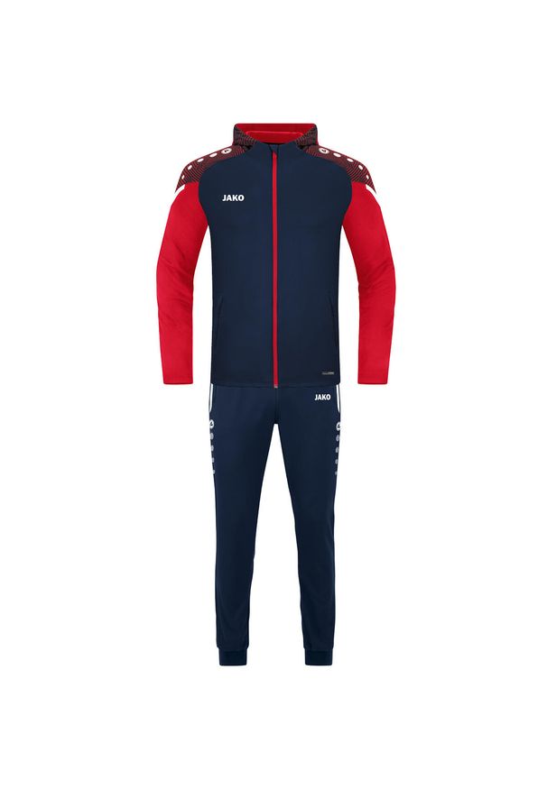 Dres z kapturem Jako Performance. Kolor: wielokolorowy, niebieski, czerwony. Materiał: dresówka. Sport: piłka nożna