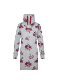 ZONE PERFECT - Sukienka-sweatshirt damska XL – 65% bawełna, wysoki kołnierz. Kolor: wielokolorowy, fioletowy, różowy, czerwony. Materiał: bawełna. Wzór: kwiaty. Sezon: zima. Typ sukienki: sportowe. Styl: sportowy #1