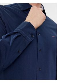 TOMMY HILFIGER - Tommy Hilfiger Koszula Cl Knitted Solid Sf Shirt MW0MW34247 Granatowy Slim Fit. Kolor: niebieski. Materiał: bawełna #4