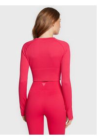 Guess Bluzka V2BP15 ZZ04V Różowy Slim Fit. Kolor: różowy. Materiał: syntetyk #2