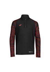 KIPSTA - Bluza piłkarska na krótki suwak dla dzieci Kipsta Viralto Wavy Club. Kolor: czerwony, wielokolorowy, różowy, czarny. Materiał: materiał, poliester, elastan. Długość: krótkie. Sport: piłka nożna