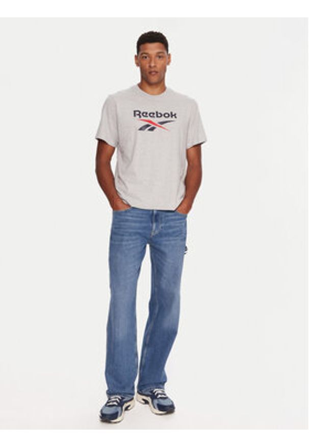 Reebok T-Shirt RK25158CCM Szary Regular Fit. Kolor: szary. Materiał: bawełna