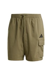 Adidas - Szorty Essentials Small Logo Cargo Chelsea. Kolor: wielokolorowy, beżowy, czarny. Materiał: materiał