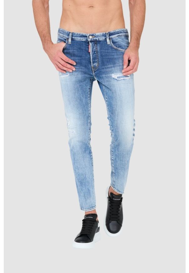 DSQUARED2 Niebieskie męskie jeansy Skater, Rozmiar 46. Kolor: niebieski