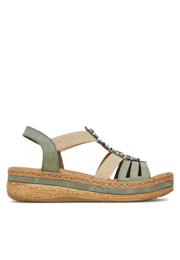 Rieker Sandały CEO-V0920-52 Zielony. Kolor: zielony. Materiał: materiał