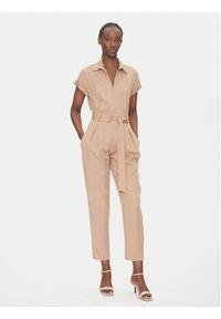ACCESS FASHION Kombinezon 53-5511-128 Beżowy Regular Fit. Kolor: beżowy. Materiał: lyocell