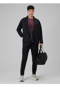 4f - 4F Bluza treningowa regular bez kaptura męska - czarna S. Typ kołnierza: bez kaptura. Kolor: czarny. Długość rękawa: raglanowy rękaw. Styl: sportowy #2