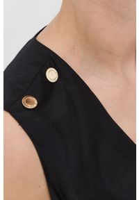 Silvian Heach bluzka damska kolor czarny gładka. Okazja: na co dzień. Kolor: czarny. Materiał: tkanina, materiał. Wzór: gładki. Styl: casual #5