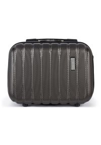 Solier - Kuferek podróżny mały ABS SOLIER STL902 ciemny szary. Kolor: szary. Materiał: materiał #1