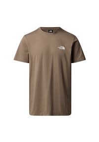Koszulka męska The North Face Simple Dome 0A87NGBOW1 - brązowa. Kolor: brązowy. Materiał: poliester, bawełna. Długość rękawa: krótki rękaw. Długość: krótkie. Wzór: nadruk