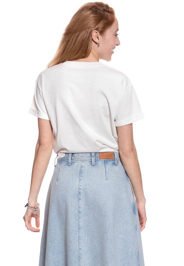 Lee - LEE T SHIRT DAMSKI RETRO LOGO TEE CLOUD DANCER L40TEPHA 112108753. Wzór: nadruk. Styl: retro